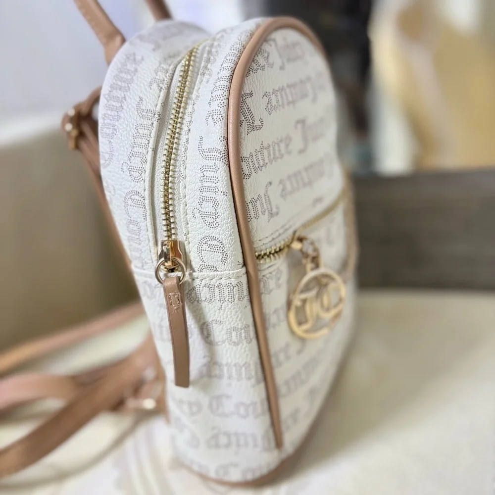 Juicy Couture pecan white and tan mini backpack